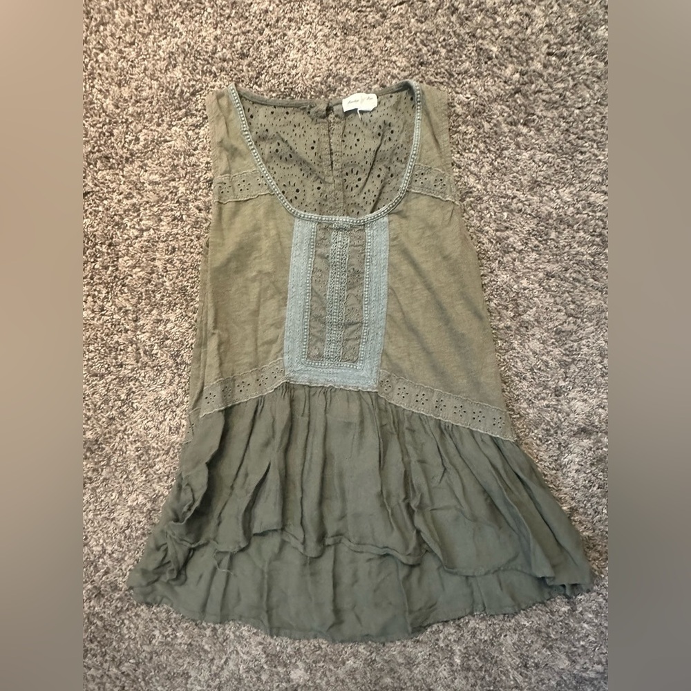 Meadow Rue Olive Green Tank Top